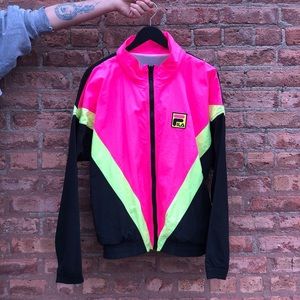 VINTAGE FILA neon Windbreaker